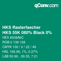 Farbcode: HKS Rasterfaecher - HKS 55K 080% Black 0% | qconv.com