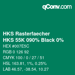 Color code: HKS Rasterfaecher - HKS 55K 090% Black 0% | qconv.com