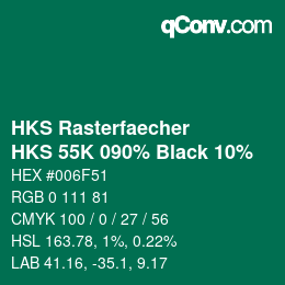 カラーコード: HKS Rasterfaecher - HKS 55K 090% Black 10% | qconv.com