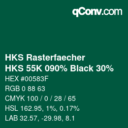 カラーコード: HKS Rasterfaecher - HKS 55K 090% Black 30% | qconv.com