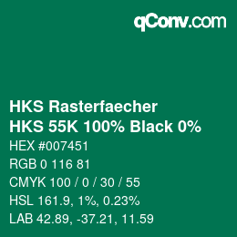 Color code: HKS Rasterfaecher - HKS 55K 100% Black 0% | qconv.com