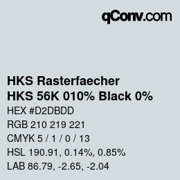 Color code: HKS Rasterfaecher - HKS 56K 010% Black 0% | qconv.com