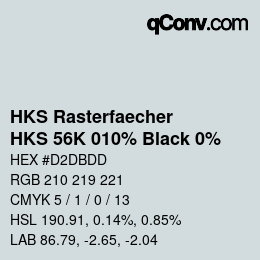 Code couleur: HKS Rasterfaecher - HKS 56K 010% Black 0% | qconv.com