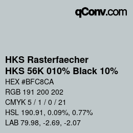 Code couleur: HKS Rasterfaecher - HKS 56K 010% Black 10% | qconv.com