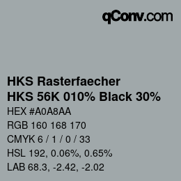 Color code: HKS Rasterfaecher - HKS 56K 010% Black 30% | qconv.com