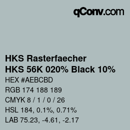 Código de color: HKS Rasterfaecher - HKS 56K 020% Black 10% | qconv.com