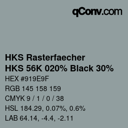 カラーコード: HKS Rasterfaecher - HKS 56K 020% Black 30% | qconv.com