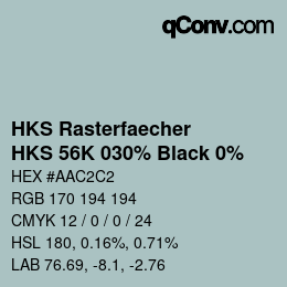 Código de color: HKS Rasterfaecher - HKS 56K 030% Black 0% | qconv.com