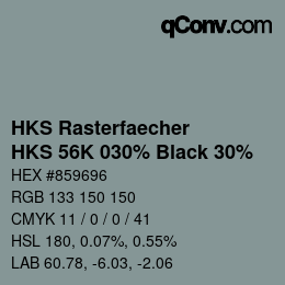 カラーコード: HKS Rasterfaecher - HKS 56K 030% Black 30% | qconv.com