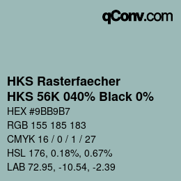 カラーコード: HKS Rasterfaecher - HKS 56K 040% Black 0% | qconv.com
