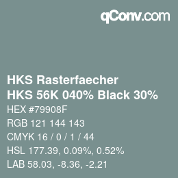 Código de color: HKS Rasterfaecher - HKS 56K 040% Black 30% | qconv.com