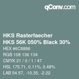 カラーコード: HKS Rasterfaecher - HKS 56K 050% Black 30% | qconv.com