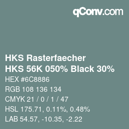 カラーコード: HKS Rasterfaecher - HKS 56K 050% Black 30% | qconv.com