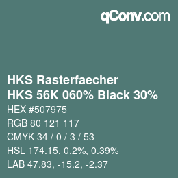 Código de color: HKS Rasterfaecher - HKS 56K 060% Black 30% | qconv.com