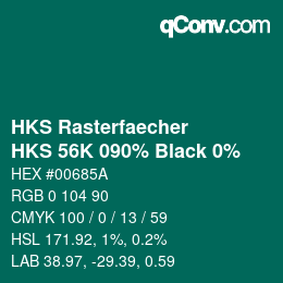 Farbcode: HKS Rasterfaecher - HKS 56K 090% Black 0% | qconv.com