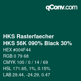 カラーコード: HKS Rasterfaecher - HKS 56K 090% Black 30% | qconv.com