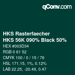 カラーコード: HKS Rasterfaecher - HKS 56K 090% Black 50% | qconv.com
