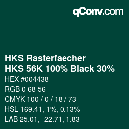 カラーコード: HKS Rasterfaecher - HKS 56K 100% Black 30% | qconv.com