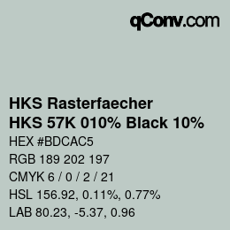 Código de color: HKS Rasterfaecher - HKS 57K 010% Black 10% | qconv.com