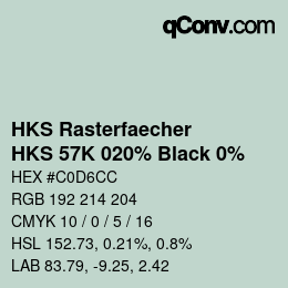 Color code: HKS Rasterfaecher - HKS 57K 020% Black 0% | qconv.com