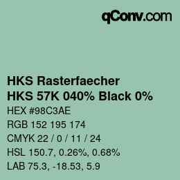 Color code: HKS Rasterfaecher - HKS 57K 040% Black 0% | qconv.com