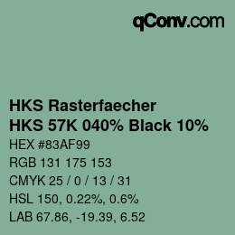 Color code: HKS Rasterfaecher - HKS 57K 040% Black 10% | qconv.com