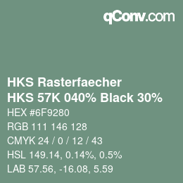 Farbcode: HKS Rasterfaecher - HKS 57K 040% Black 30% | qconv.com