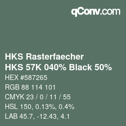 Código de color: HKS Rasterfaecher - HKS 57K 040% Black 50% | qconv.com
