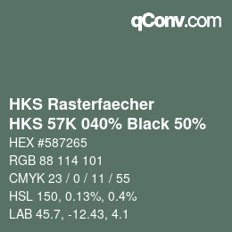 Color code: HKS Rasterfaecher - HKS 57K 040% Black 50% | qconv.com