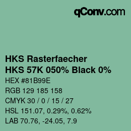 Código de color: HKS Rasterfaecher - HKS 57K 050% Black 0% | qconv.com