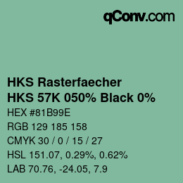 Code couleur: HKS Rasterfaecher - HKS 57K 050% Black 0% | qconv.com