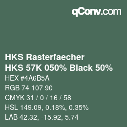 Color code: HKS Rasterfaecher - HKS 57K 050% Black 50% | qconv.com