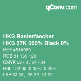 Farbcode: HKS Rasterfaecher - HKS 57K 060% Black 0% | qconv.com