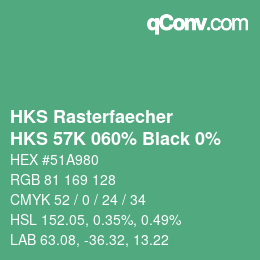 Color code: HKS Rasterfaecher - HKS 57K 060% Black 0% | qconv.com