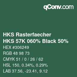 Código de color: HKS Rasterfaecher - HKS 57K 060% Black 50% | qconv.com