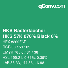 カラーコード: HKS Rasterfaecher - HKS 57K 070% Black 0% | qconv.com