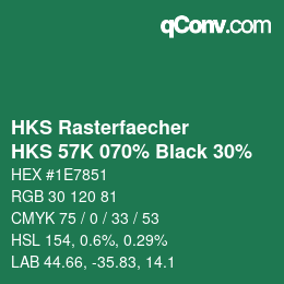 Farbcode: HKS Rasterfaecher - HKS 57K 070% Black 30% | qconv.com
