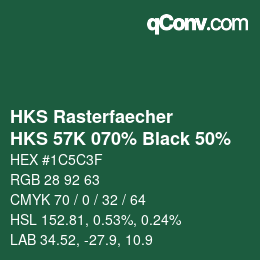 Color code: HKS Rasterfaecher - HKS 57K 070% Black 50% | qconv.com