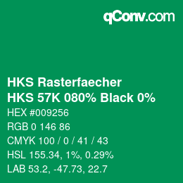 Code couleur: HKS Rasterfaecher - HKS 57K 080% Black 0% | qconv.com