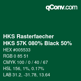 カラーコード: HKS Rasterfaecher - HKS 57K 080% Black 50% | qconv.com