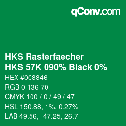 Farbcode: HKS Rasterfaecher - HKS 57K 090% Black 0% | qconv.com