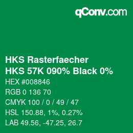 Código de color: HKS Rasterfaecher - HKS 57K 090% Black 0% | qconv.com