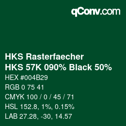 カラーコード: HKS Rasterfaecher - HKS 57K 090% Black 50% | qconv.com