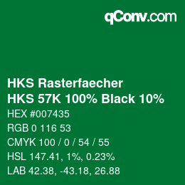 カラーコード: HKS Rasterfaecher - HKS 57K 100% Black 10% | qconv.com