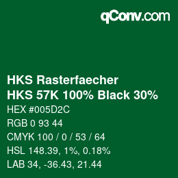カラーコード: HKS Rasterfaecher - HKS 57K 100% Black 30% | qconv.com