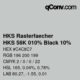Color code: HKS Rasterfaecher - HKS 58K 010% Black 10% | qconv.com