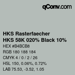Color code: HKS Rasterfaecher - HKS 58K 020% Black 10% | qconv.com