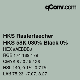 Color code: HKS Rasterfaecher - HKS 58K 030% Black 0% | qconv.com