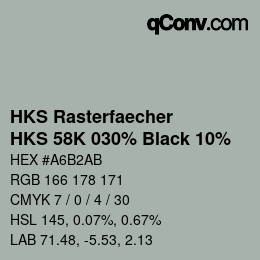 カラーコード: HKS Rasterfaecher - HKS 58K 030% Black 10% | qconv.com