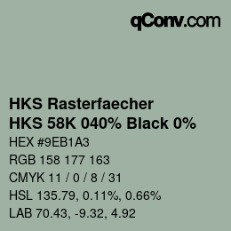 Farbcode: HKS Rasterfaecher - HKS 58K 040% Black 0% | qconv.com